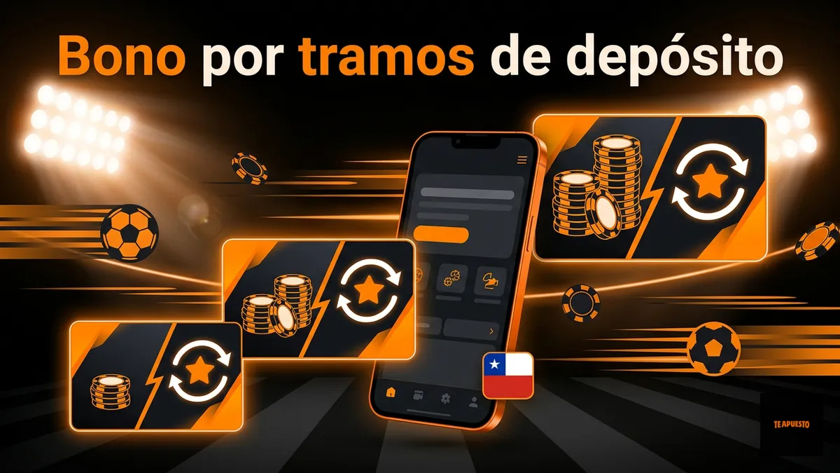Escalera de tres tramos del bono de bienvenida de Te Apuesto