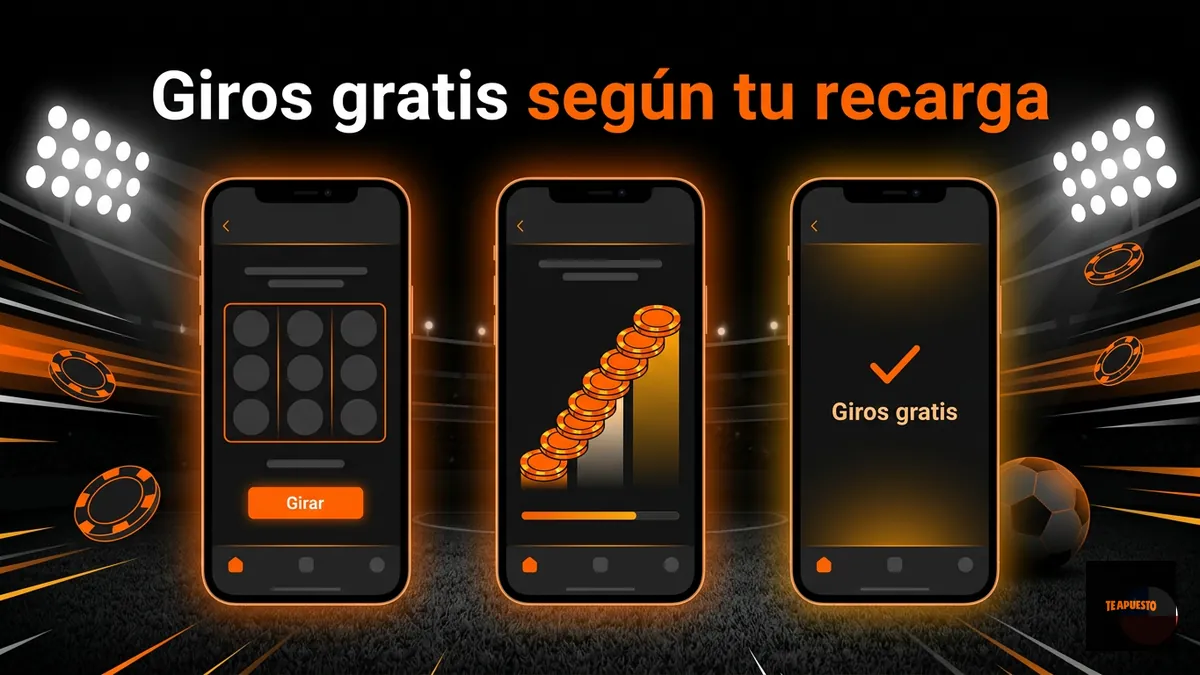 Pantallas de móvil con la escala de giros gratis de Te Apuesto en Chile